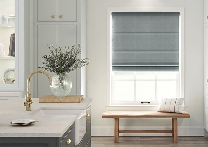 Soft Chevron, Soft Black - Motorised Roman Blind - Image 3